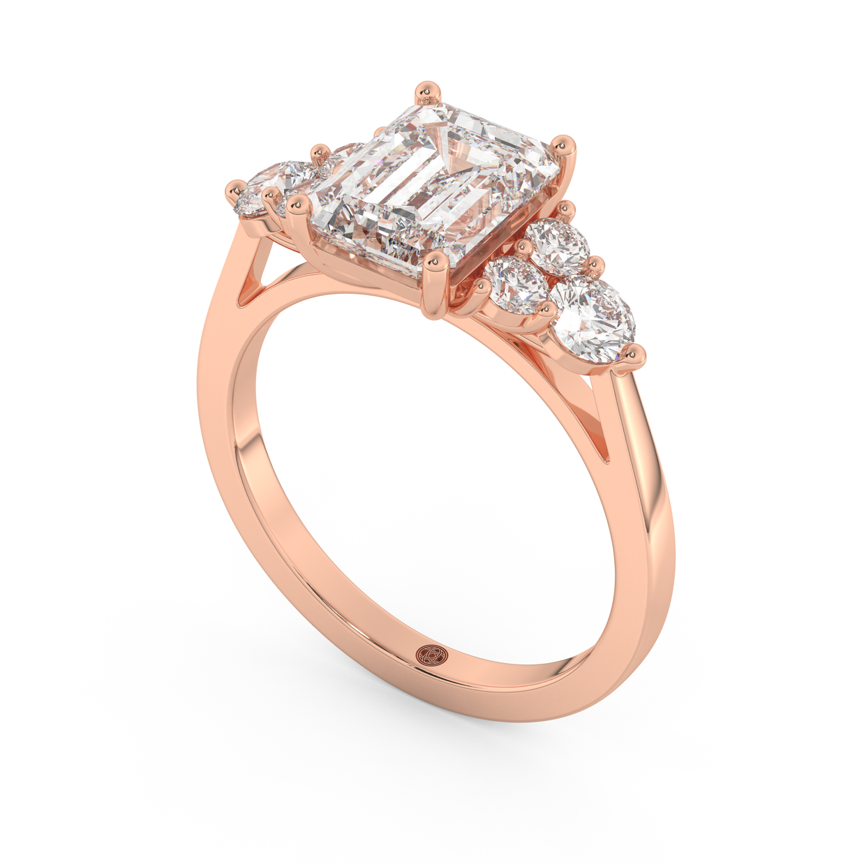 Rose gold - Central diamond 2.0 ct - view 1