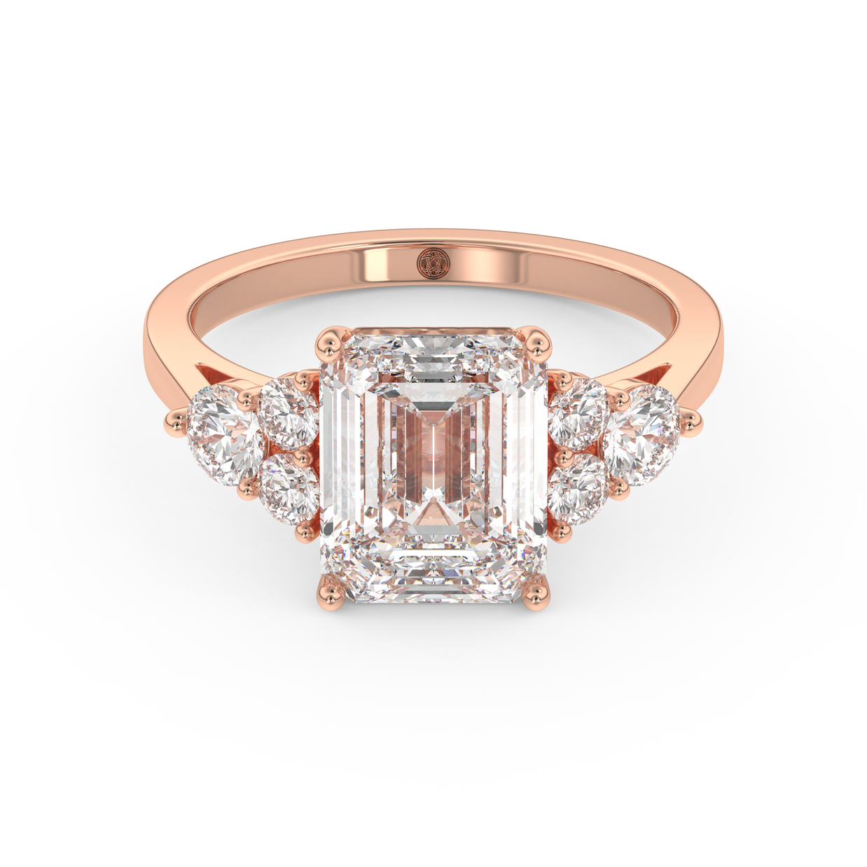Rose gold - Central diamond 3.0 ct - view 2