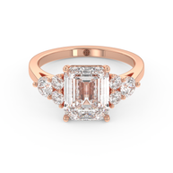 Rose gold - Central diamond 3.0 ct - view 2