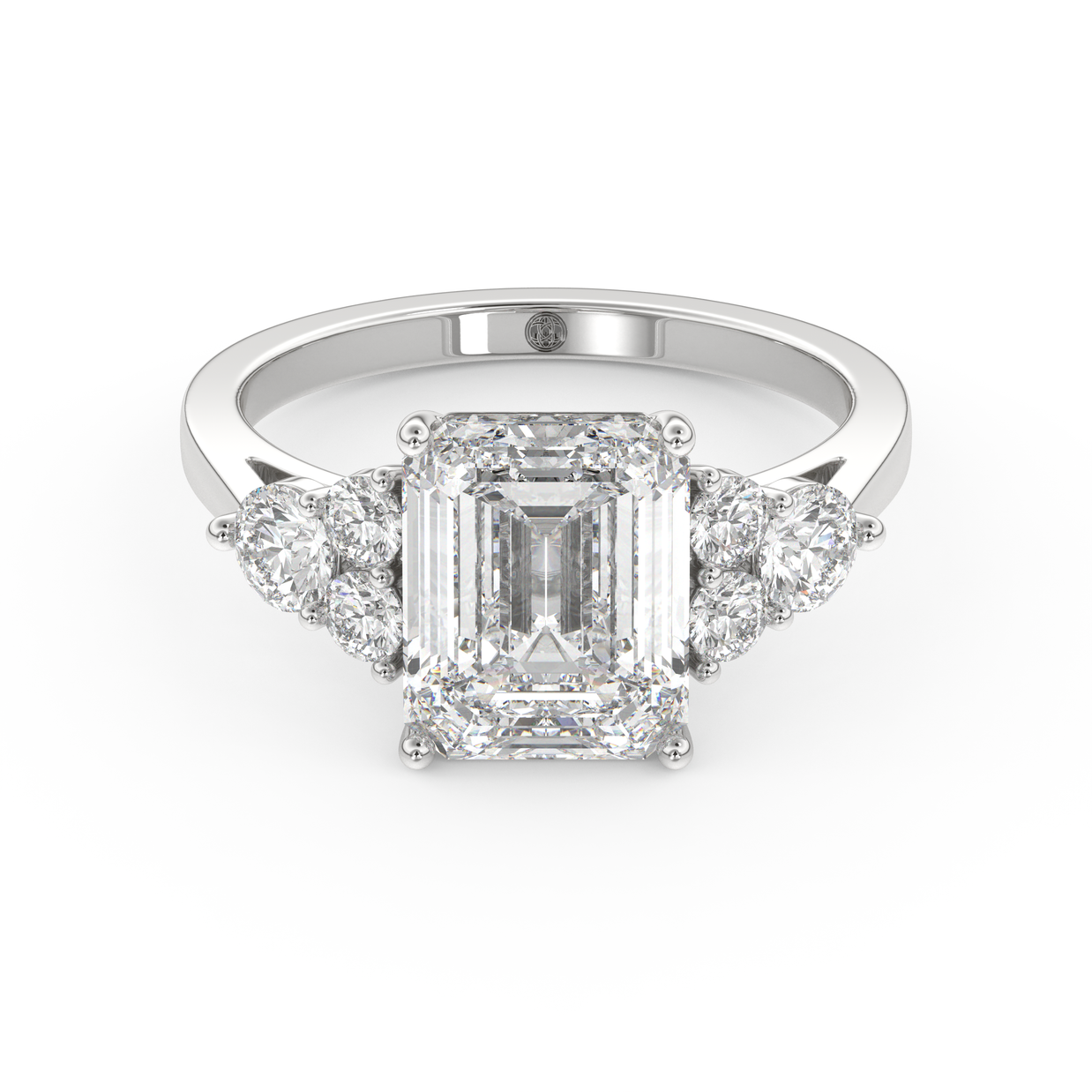 White gold - Central diamond 3.0 ct - view 2