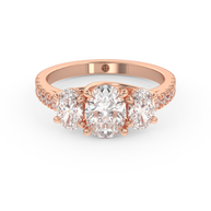 Boulder Whisper Diamond Ring 1.0, 1.5, 2.0 Ct, Gold 14K