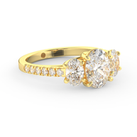 Boulder Whisper Diamond Ring 1.0, 1.5, 2.0 Ct, Gold 14K