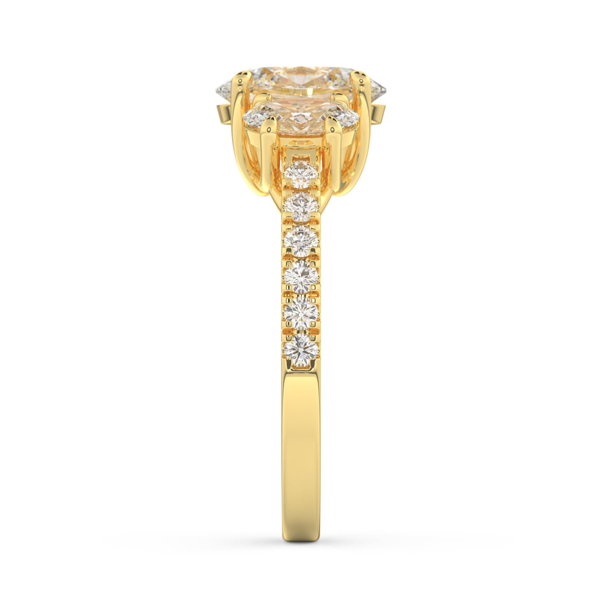 Boulder Whisper Diamond Ring 1.0, 1.5, 2.0 Ct, Gold 14K