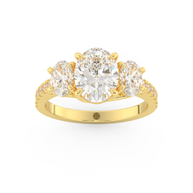 Boulder Whisper Diamond Ring 1.0, 1.5, 2.0 Ct, Gold 14K