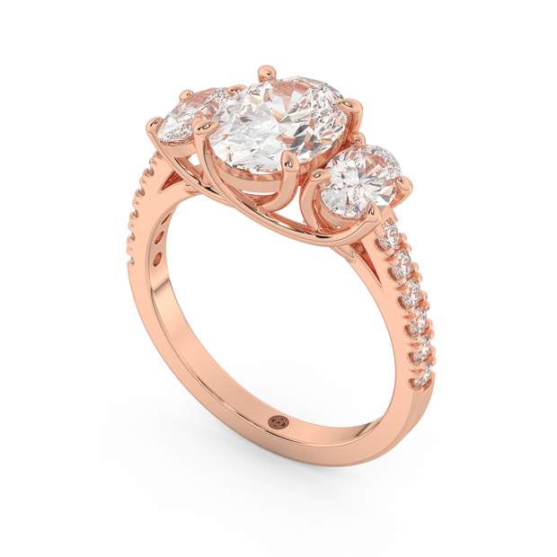 Boulder Whisper Diamond Ring 1.0, 1.5, 2.0 Ct, Gold 14K