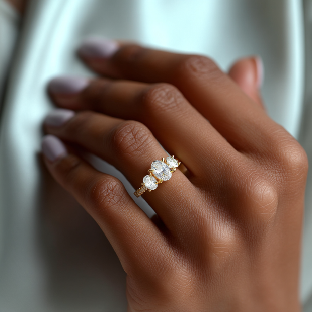 Boulder Whisper Diamond Ring 1.0, 1.5, 2.0 Ct, Gold 14K