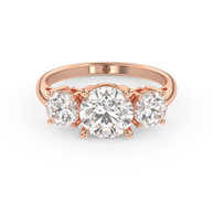 Rose gold - Central diamond 1.5 ct - view 2