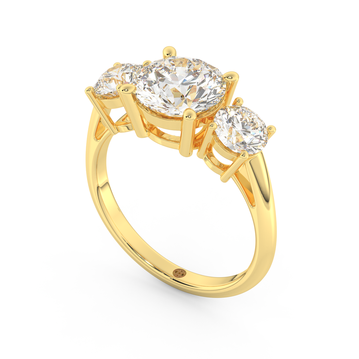 Yellow gold - Central diamond 2.0 ct - view 1