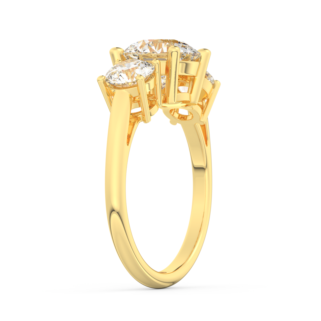 Yellow gold - Central diamond 2.0 ct - view 5
