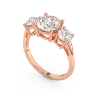 Rose gold - Central diamond 2.0 ct - view 1