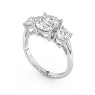 White gold - Central diamond 2.0 ct - view 1