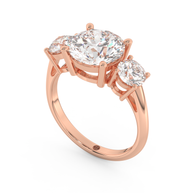 Rose gold - Central diamond 3.0 ct - view 1