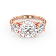 Rose gold - Central diamond 3.0 ct - view 2