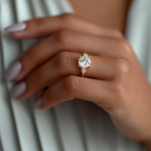 Georgetown Poise Diamond Ring 1.0, 1.5, 2.0, 3.0 Ct, Gold 14K