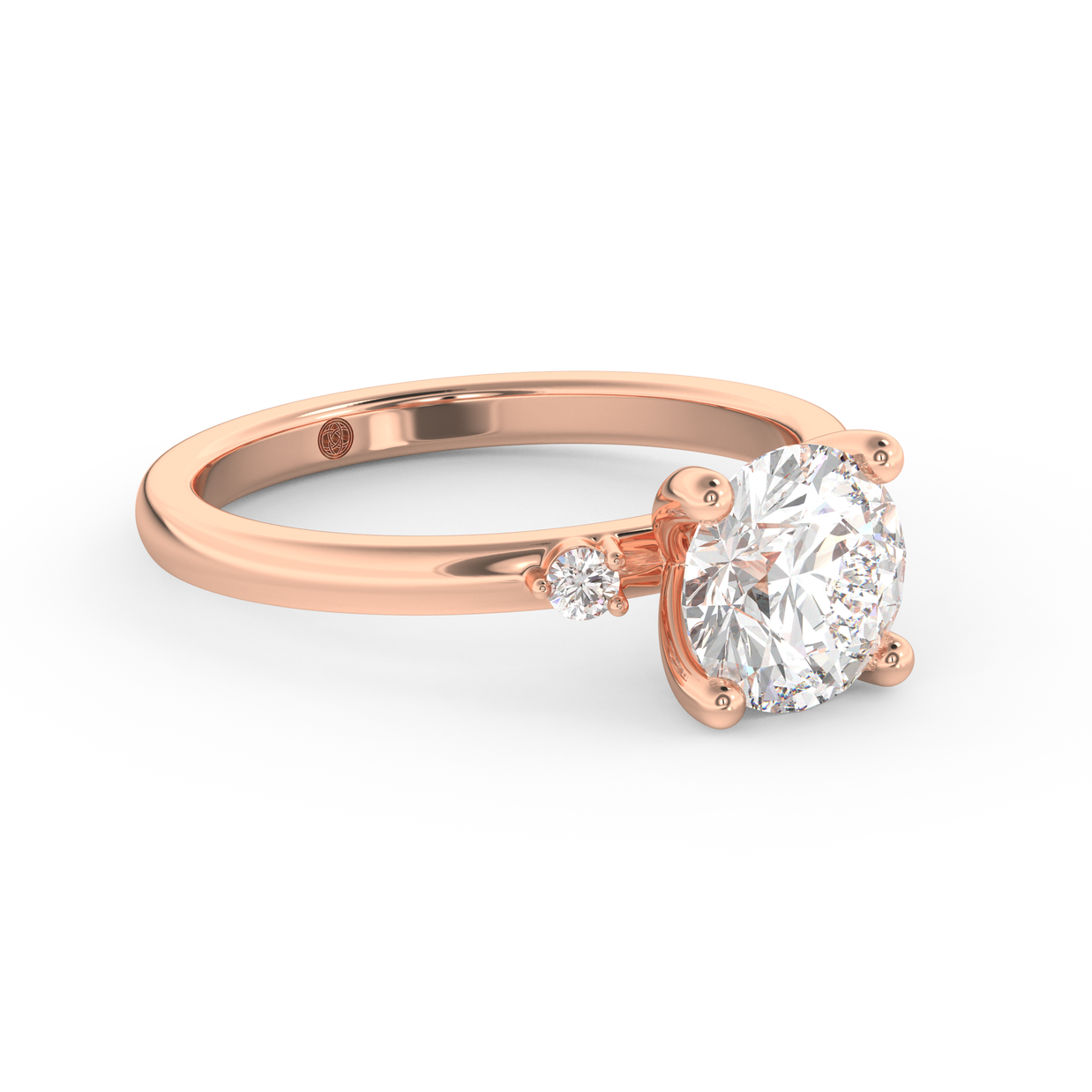 Rose gold - Central diamond 1.5 ct - view 3