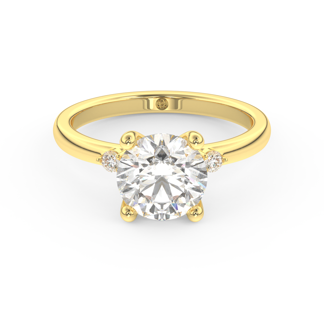 Yellow gold - Central diamond 2.0 ct - view 2