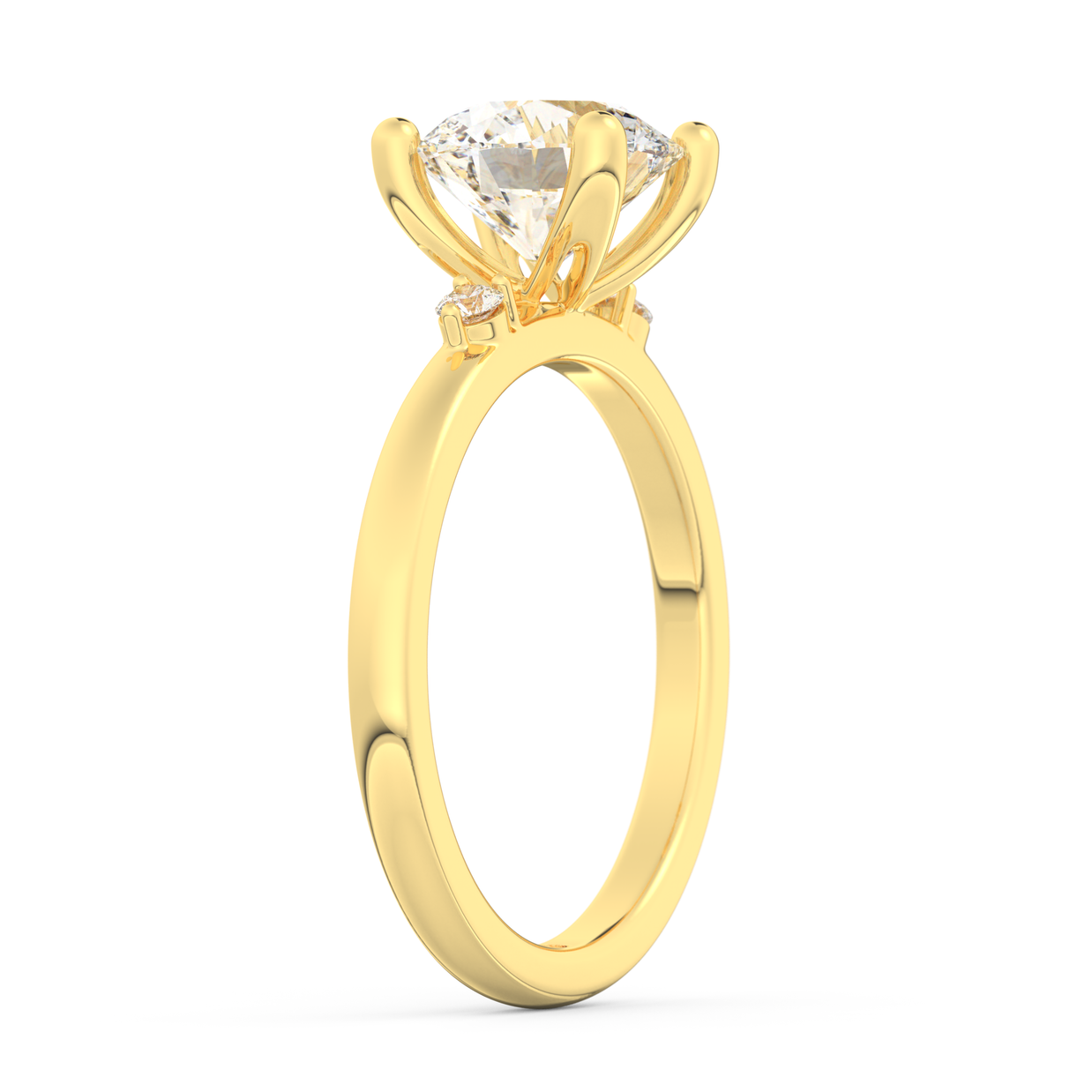Yellow gold - Central diamond 2.0 ct - view 5