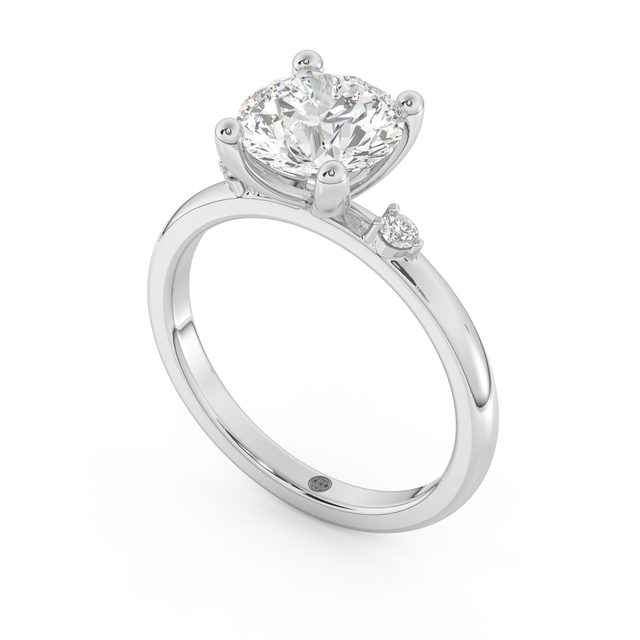 White gold - Central diamond 2.0 ct - view 1