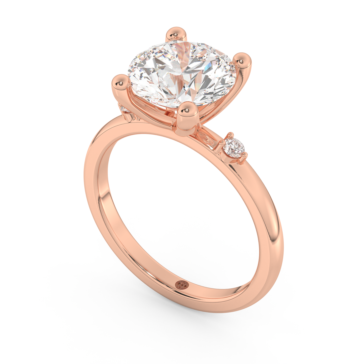 Rose gold - Central diamond 3.0 ct - view 1
