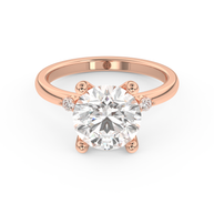 Rose gold - Central diamond 3.0 ct - view 2