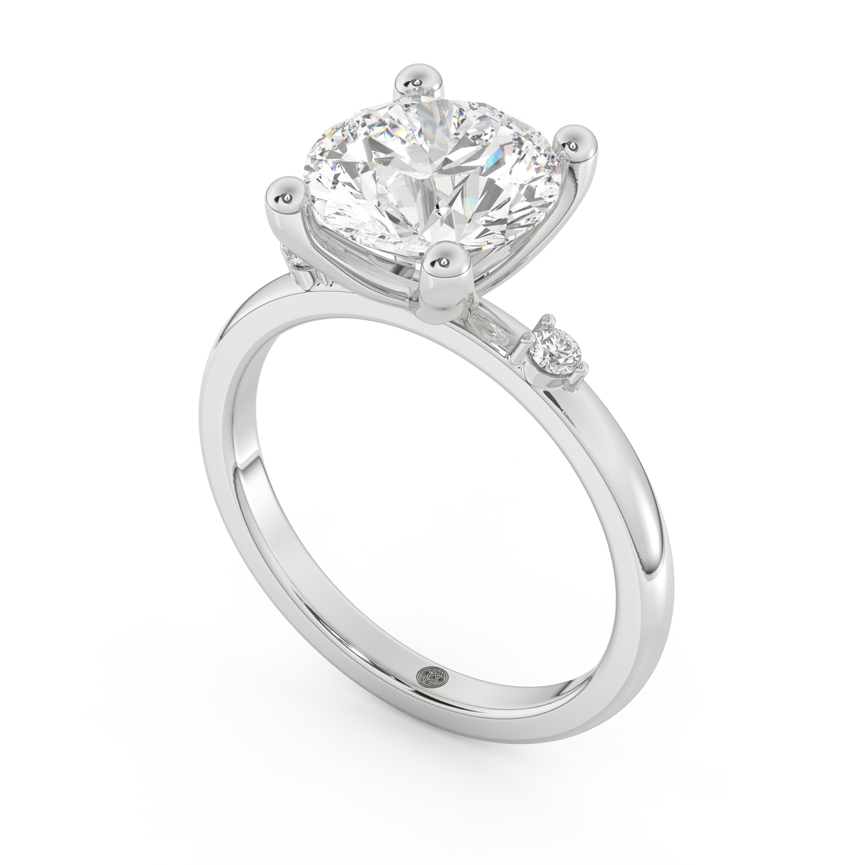 White gold - Central diamond 3.0 ct - view 1