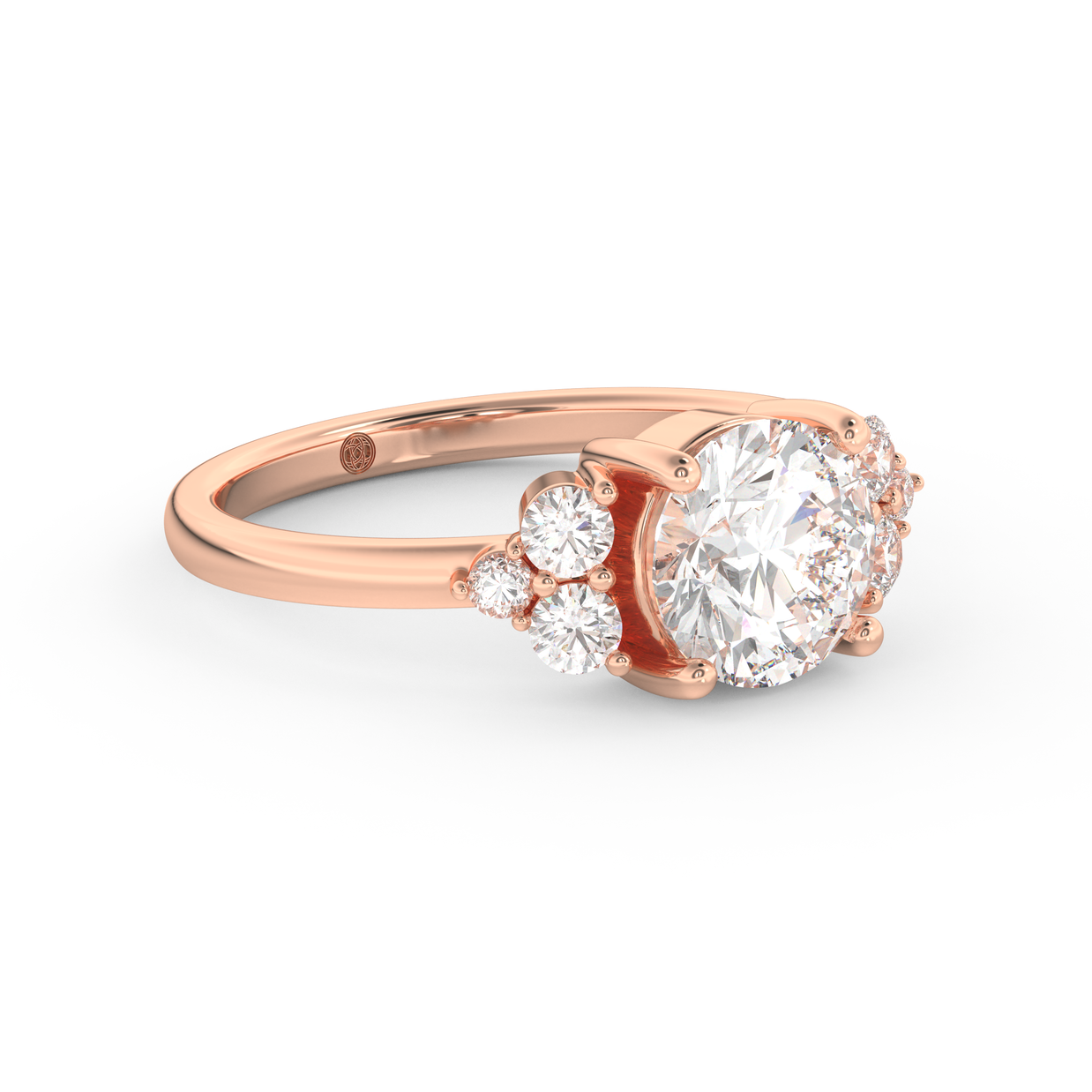 Rose gold - Central diamond 1.5 ct - view 3