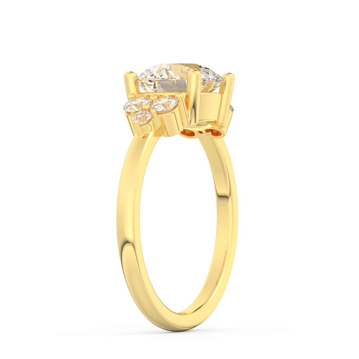 Yellow gold - Central diamond 2.0 ct - view 5