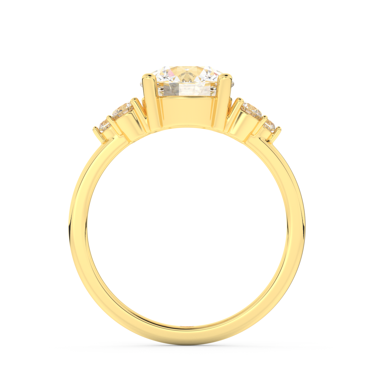 Yellow gold - Central diamond 2.0 ct - view 6