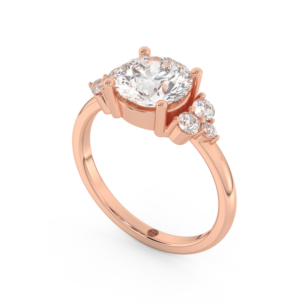Rose gold - Central diamond 2.0 ct - view 1