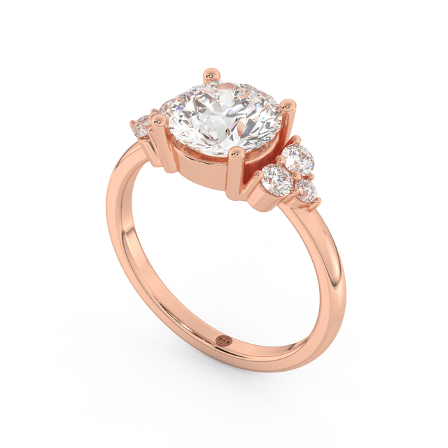Rose gold - Central diamond 2.0 ct - view 1