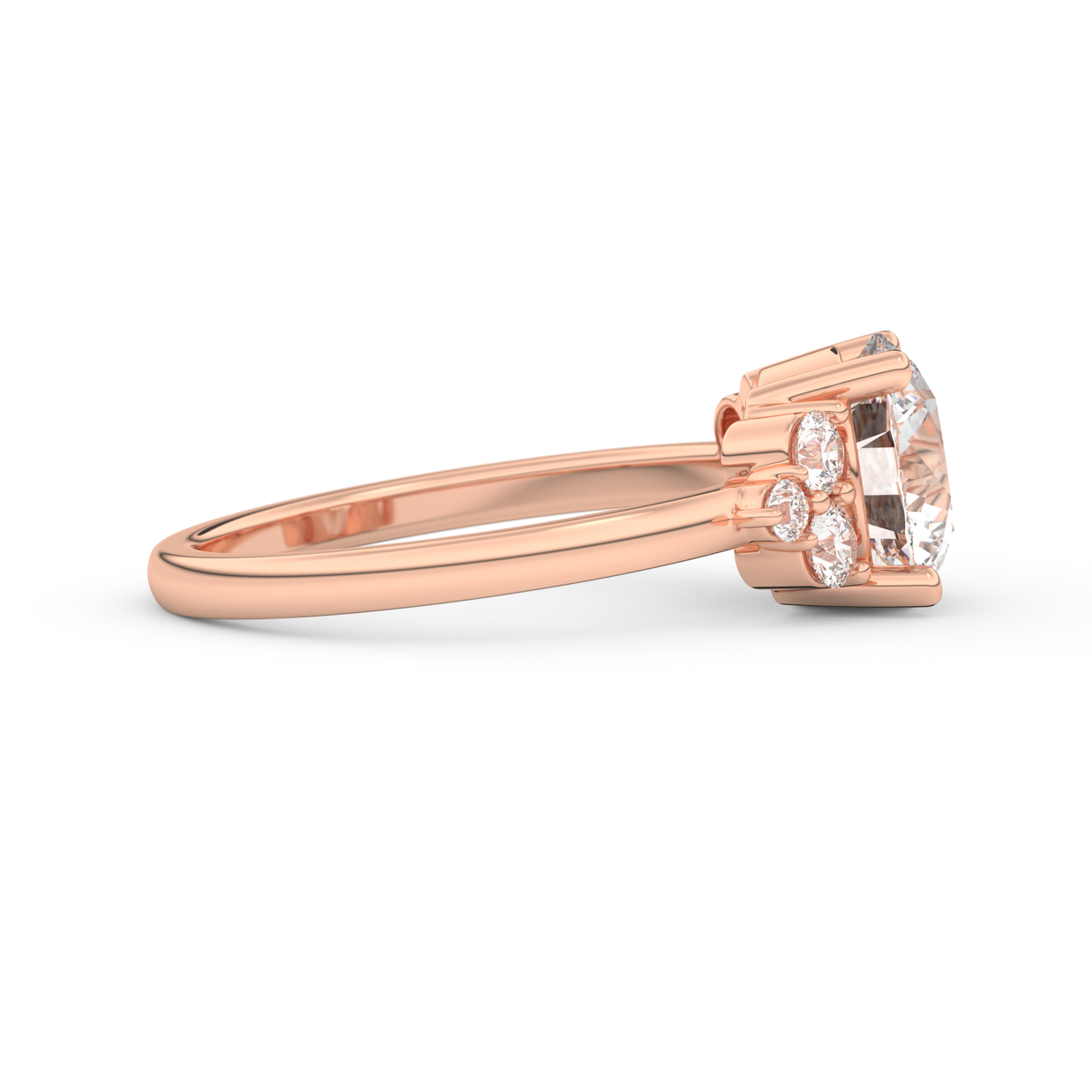 Rose gold - Central diamond 2.0 ct - view 3