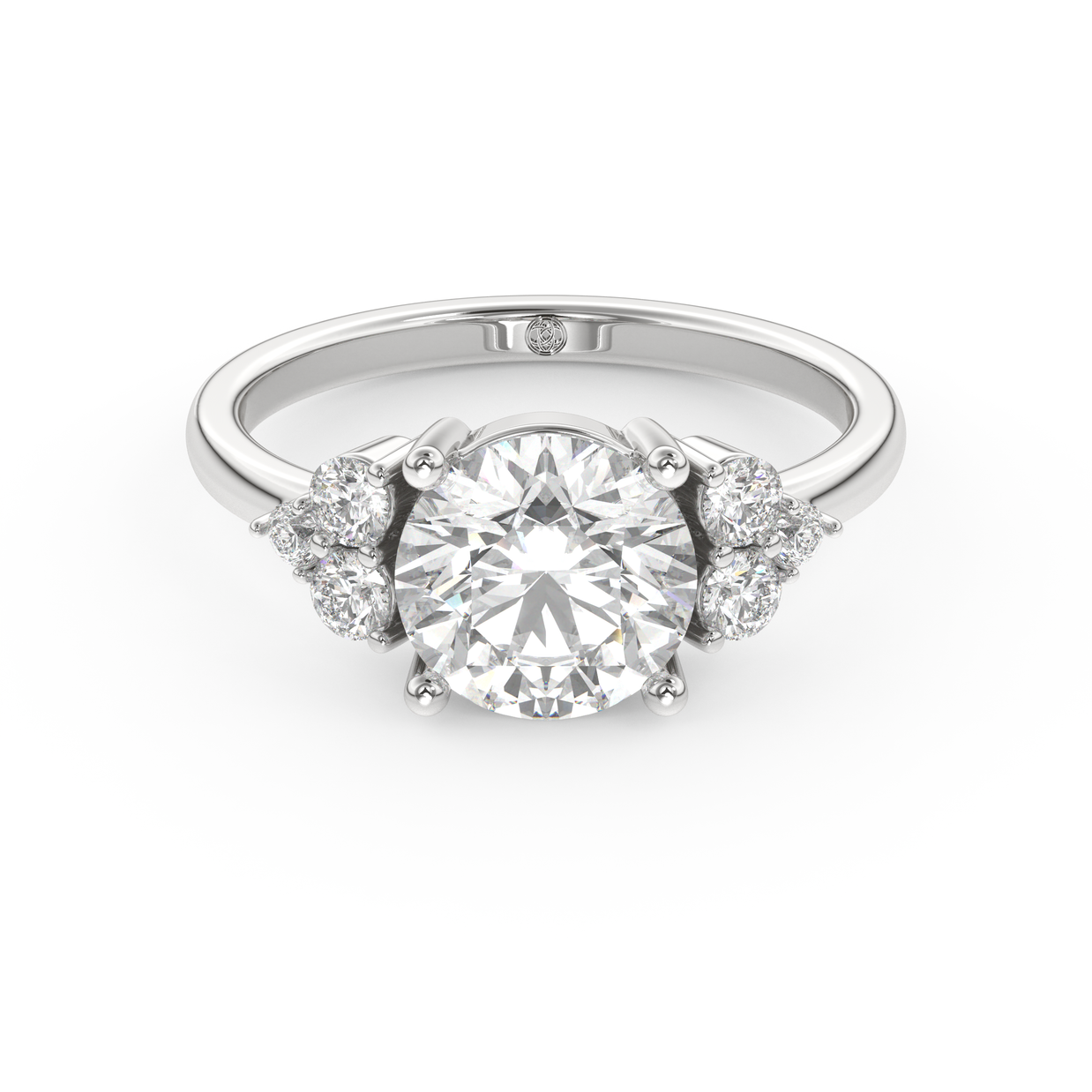 White gold - Central diamond 2.0 ct - view 2