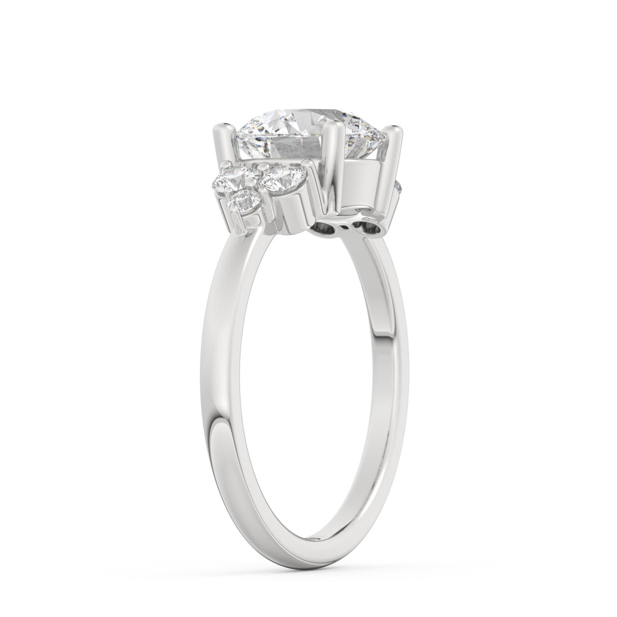 White gold - Central diamond 2.0 ct - view 5