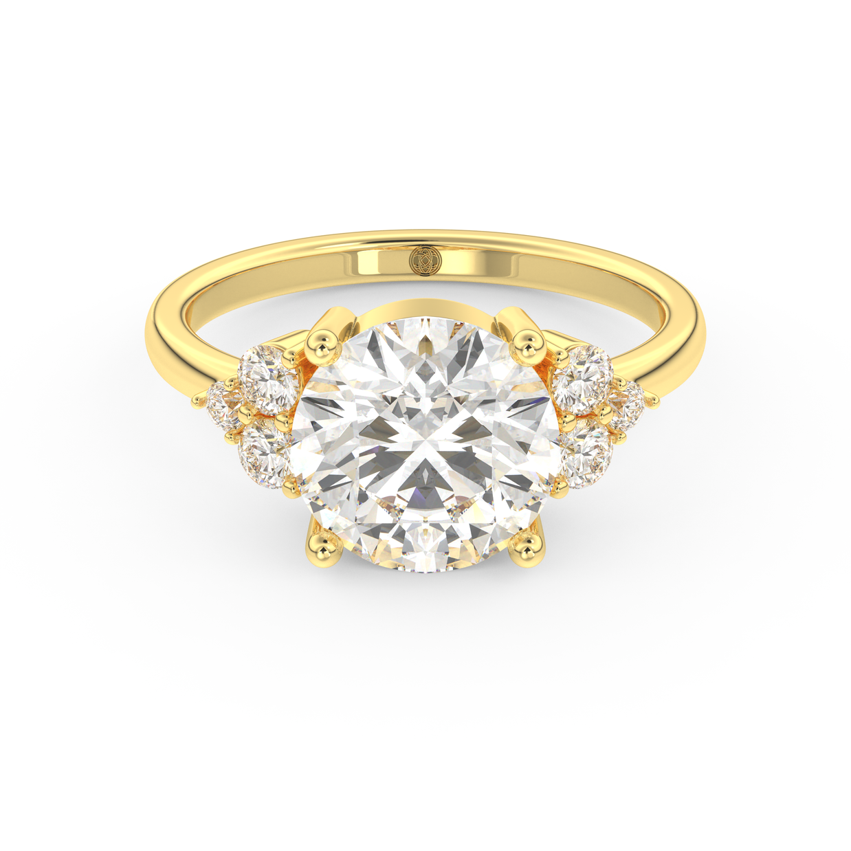 Yellow gold - Central diamond 3.0 ct - view 2