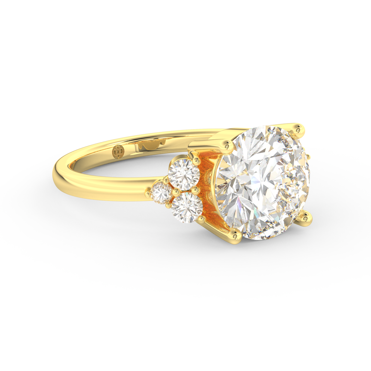 Yellow gold - Central diamond 3.0 ct - view 3