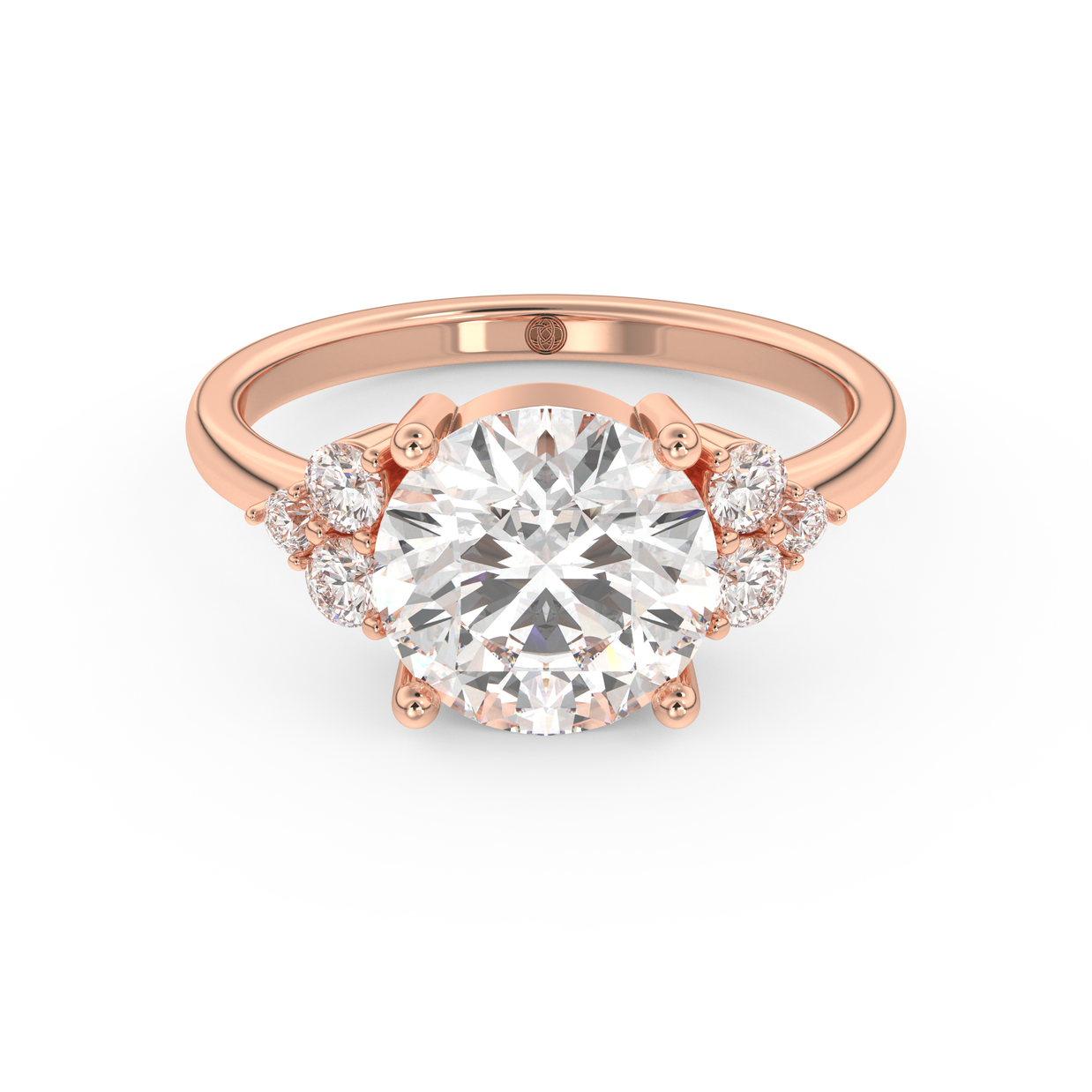 Rose gold - Central diamond 3.0 ct - view 2
