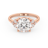Rose gold - Central diamond 3.0 ct - view 2