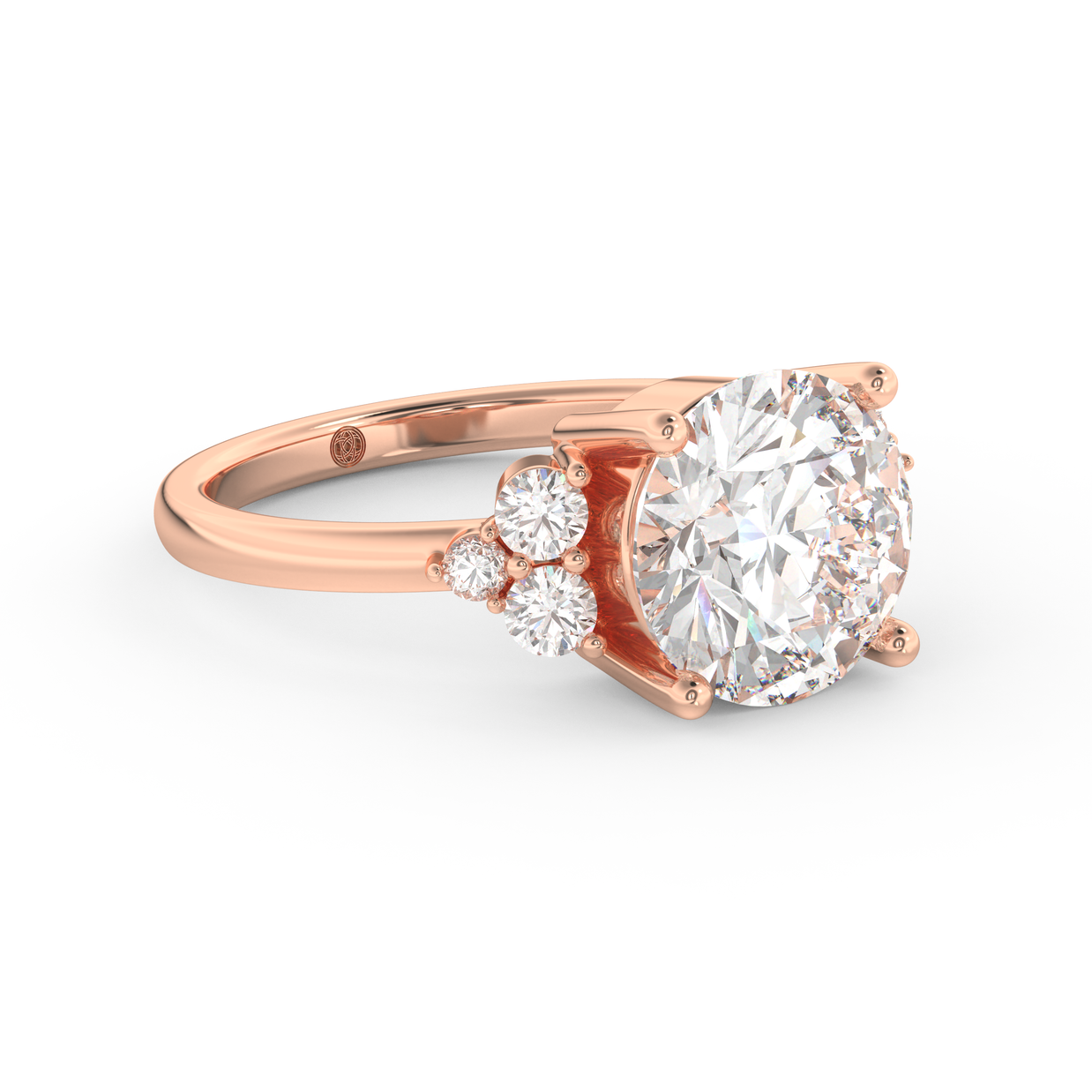 Rose gold - Central diamond 3.0 ct - view 3