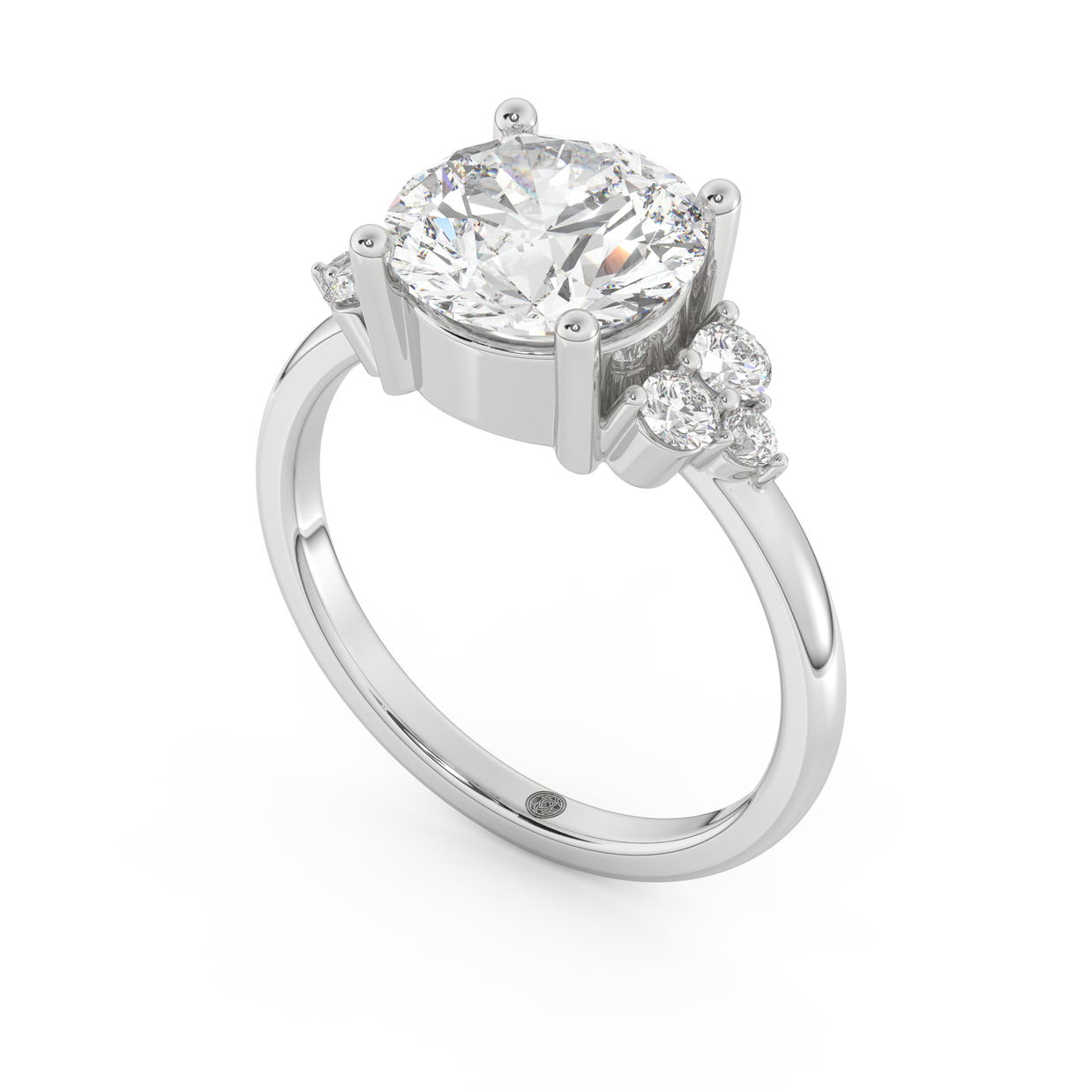 White gold - Central diamond 3.0 ct - view 1