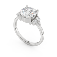 White gold - Central diamond 3.0 ct - view 1