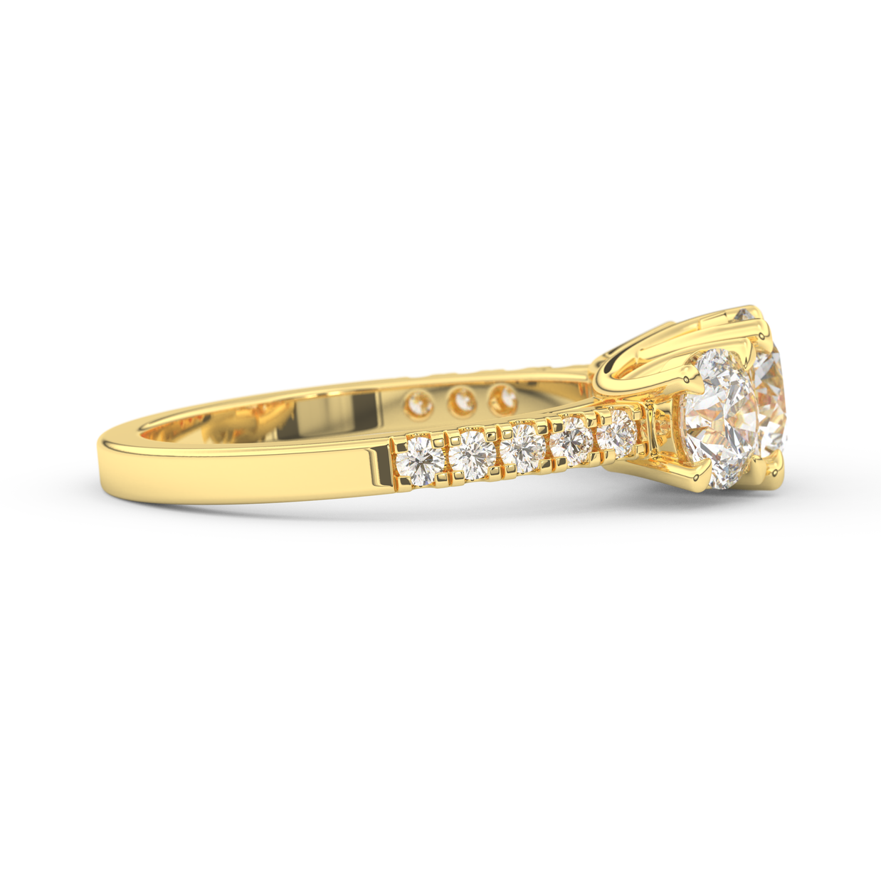 Palm Springs Radiance Diamond Ring 1.0, 1.5, 2.0, 3.0 Ct, Gold 14K