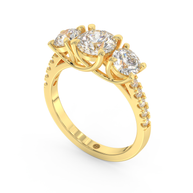 Palm Springs Radiance Diamond Ring 1.0, 1.5, 2.0, 3.0 Ct, Gold 14K