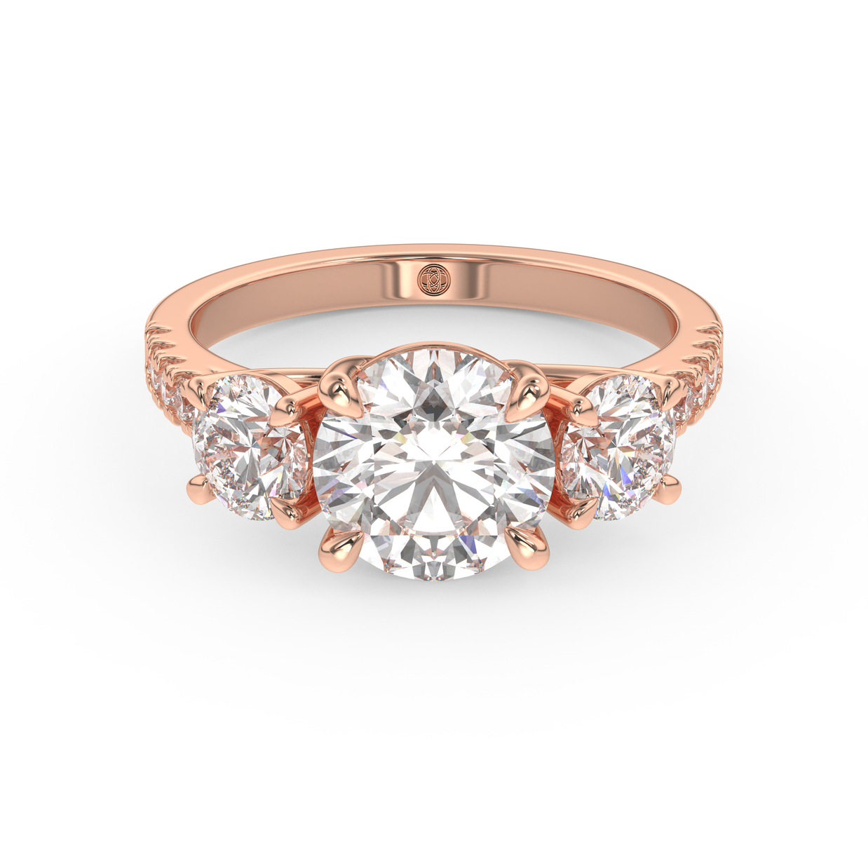 Rose gold - Central diamond 2.0 ct - view 2