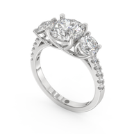 White gold - Central diamond 2.0 ct - view 1