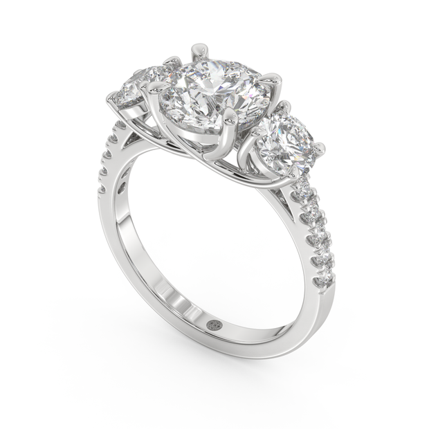 White gold - Central diamond 2.0 ct - view 1