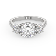 White gold - Central diamond 2.0 ct - view 2