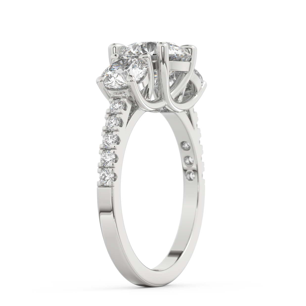 White gold - Central diamond 2.0 ct - view 5