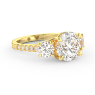 Palm Springs Radiance Diamond Ring 1.0, 1.5, 2.0, 3.0 Ct, Gold 14K
