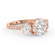 Palm Springs Radiance Diamond Ring 1.0, 1.5, 2.0, 3.0 Ct, Gold 14K