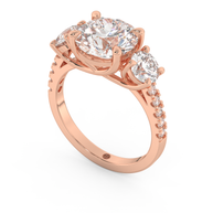 Palm Springs Radiance Diamond Ring 1.0, 1.5, 2.0, 3.0 Ct, Gold 14K